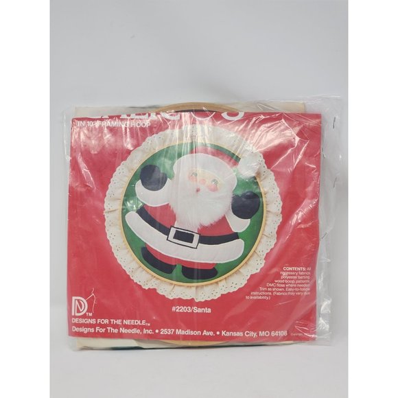 Designs For The Needle‎ Calico-Os #2203/Santa 10 Inch Framing Hoop - Picture 1 of 3
